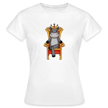 König Esel - Thron Königin Herrscher - Frauen T-Shirt - Weiß - Vorne - AI Model Female 172 dark (172cm)