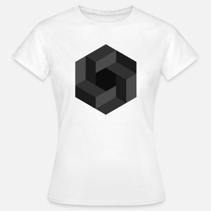 Abstract Geometric Pattern in Grayscale - Women's T-Shirt - white