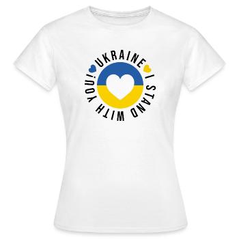 Ukraine! Ich stehe zu dir - Frauen T-Shirt - Weiß - Vorne - AI Model Female 172 dark (172cm)