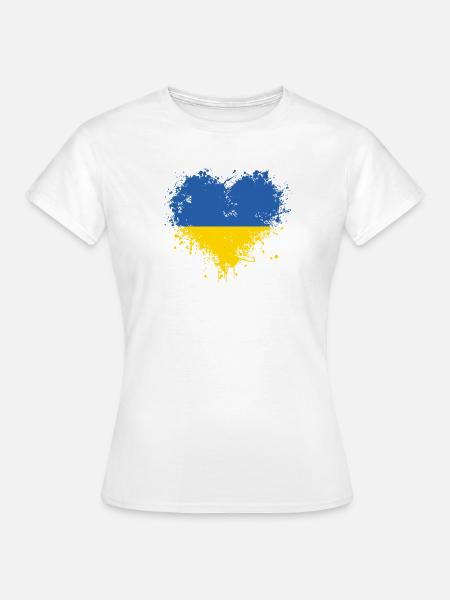 Ukrainisches Herz - Frauen T-Shirt - Weiß