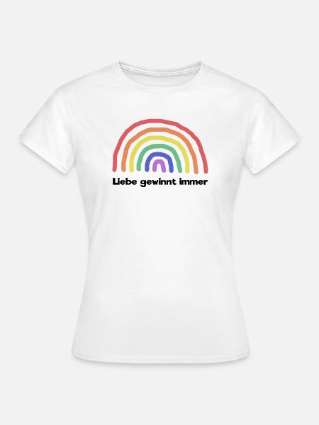 Regenbogen Liebe Statement Freiheit Frieden - Frauen T-Shirt - Weiß
