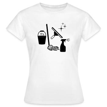 Reiniger Fensterreiniger Logo - Frauen T-Shirt - Weiß - Vorne - AI Model Female 172 dark (172cm)