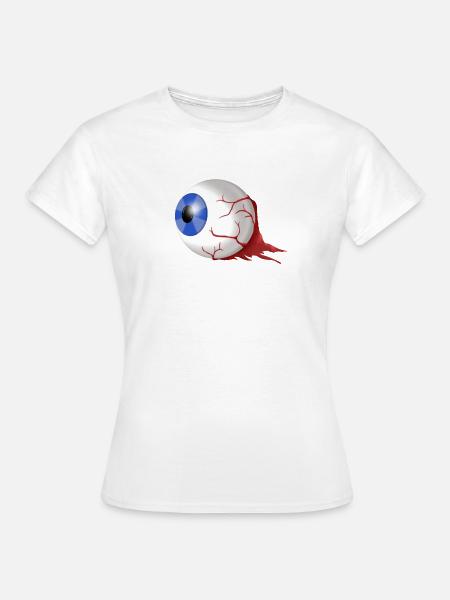 Blutiges Augenbild mit Blutadern - Frauen T-Shirt - Weiß