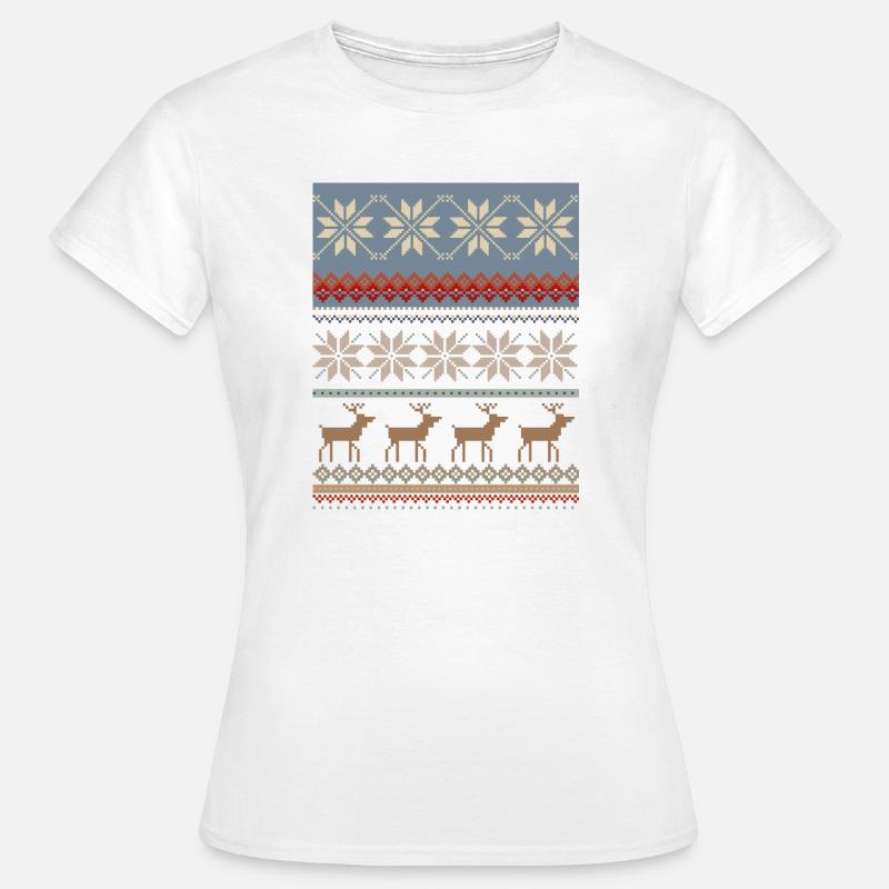 Frosty Christmas magic with reindeer - Women's T-Shirt - white