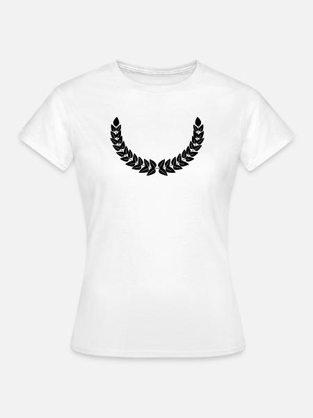 Lorbeerkranz Dekoration - Frauen T-Shirt - Weiß