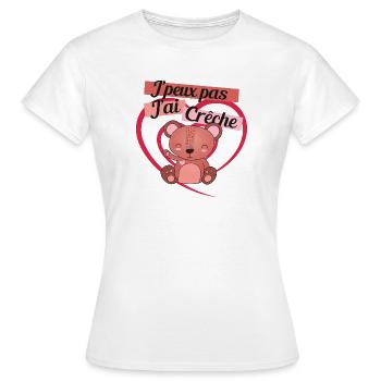 j ai creche - T-shirt Femme - blanc - Devant - AI Model Female 172 dark (172cm)