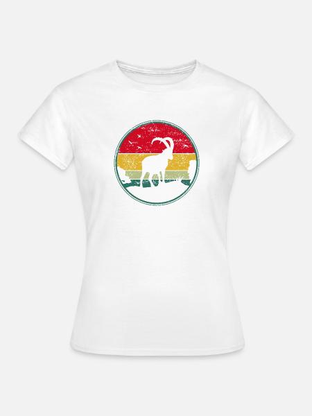 Steinbock, Wandern, Berge - Frauen T-Shirt - Weiß
