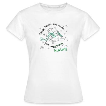 These boots are made for hiking! Mountain Hiking Boot - Women's T-Shirt - white - Front - AI Model Female 172 dark (172cm)