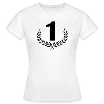 Numéro 1 en couronne de laurier - T-shirt Femme - blanc - Devant - AI Model Female 172 dark (172cm)