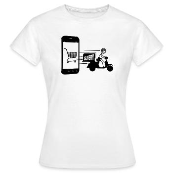 Achats en ligne et livraison scooter - T-shirt Femme - blanc - Devant - AI Model Female 172 dark (172cm)