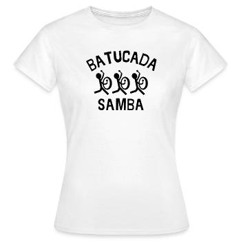 batucada, samba, carnaval, rio - T-shirt Femme - blanc - Devant - AI Model Female 172 dark (172cm)