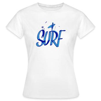 Surfen, Surfen, Surfen - Frauen T-Shirt - Weiß - Vorne - AI Model Female 172 dark (172cm)