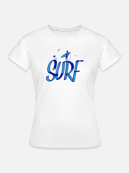 surf, surfer, surfeur - T-shirt Femme - blanc
