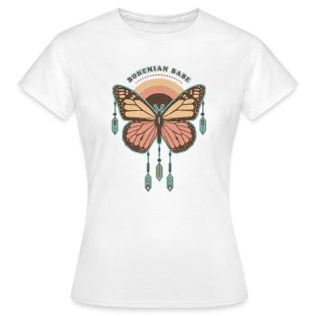 Bohemian Babe - Retro Boho Butterfly - Women's T-Shirt - white - Front - AI Model Female 172 dark (172cm)