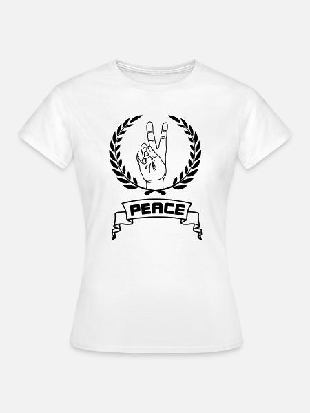 Handgeste Frieden - Frauen T-Shirt - Weiß