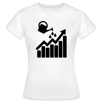 Chart with watering can makes it grow - Women's T-Shirt - white - Front - AI Model Female 172 dark (172cm)