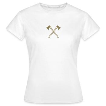 Axt gekreuzte Äxte - Frauen T-Shirt - Weiß - Vorne - AI Model Female 172 dark (172cm)
