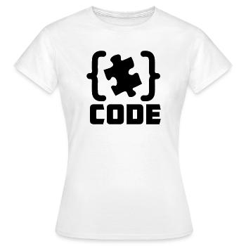 programmeur Code résolution de pièces de puzzle - T-shirt Femme - blanc - Devant - AI Model Female 172 dark (172cm)