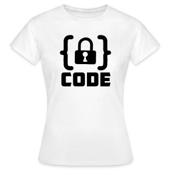 Code avec programmateur de verrouillage - T-shirt Femme - blanc - Devant - AI Model Female 172 dark (172cm)