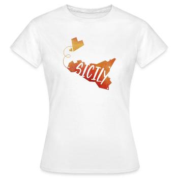 Sicile - T-shirt Femme - blanc - Devant - AI Model Female 172 dark (172cm)