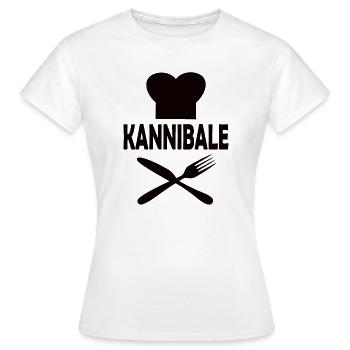Kannibale - T-Shirt Design schwarz - Frauen T-Shirt - Weiß - Vorne - AI Model Female 172 dark (172cm)