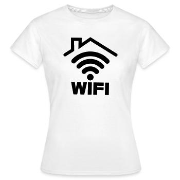 WIFI connection in the house - Women's T-Shirt - white - Front - AI Model Female 172 dark (172cm)