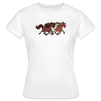 Galopp Islandpferde Hengst Pferde Pferdenarr - Frauen T-Shirt - Weiß - Vorne - AI Model Female 172 dark (172cm)
