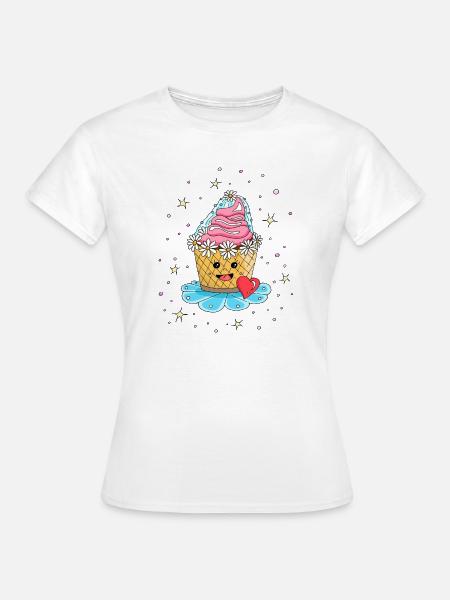 Cupcake Muffin Kuchen als Braut - Frauen T-Shirt - Weiß