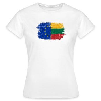 EU Lithuania Flag Blend - Women's T-Shirt - white - Front - AI Model Female 172 dark (172cm)
