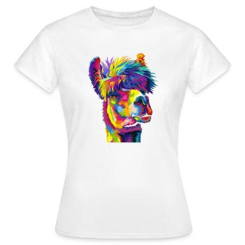 Wahnsinniges Regenbogenlama - Frauen T-Shirt - Weiß - Vorne - AI Model Female 172 dark (172cm)