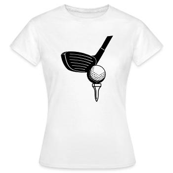 Golfball und Sticlk - Frauen T-Shirt - Weiß - Vorne - AI Model Female 172 dark (172cm)