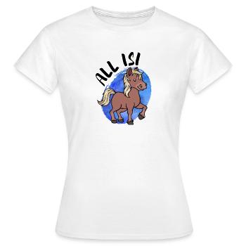 Pferdenarr Islandpferde Pony Statement Islandponys - Frauen T-Shirt - Weiß - Vorne - AI Model Female 172 dark (172cm)