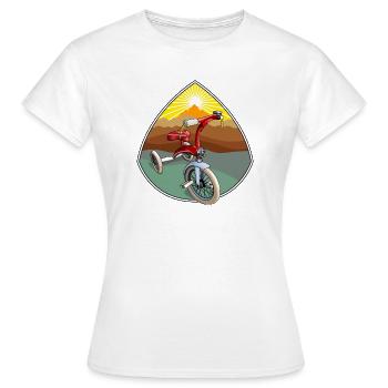 Le tricycle fait du bien - T-shirt Femme - blanc - Devant - AI Model Female 172 dark (172cm)