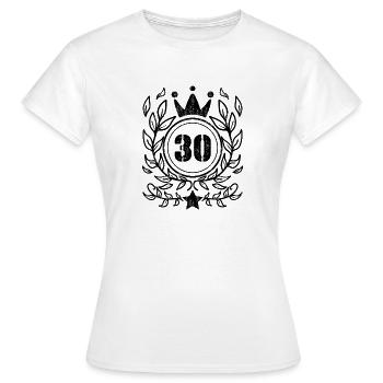 30 - Année de naissance Année de naissance 1930 - T-shirt Femme - blanc - Devant - AI Model Female 172 dark (172cm)