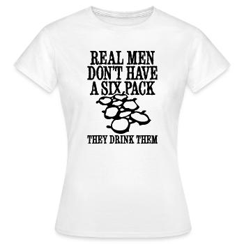 Drôle de bière vrais hommes six-pack de bière ventre père - T-shirt Femme - blanc - Devant - AI Model Female 172 dark (172cm)