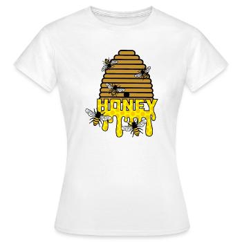 Ruche de miel d’abeille - T-shirt Femme - blanc - Devant - AI Model Female 172 dark (172cm)