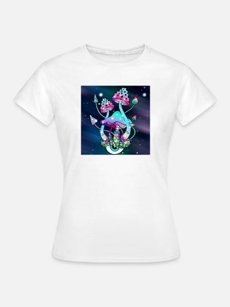 Magic Mushrooms Space art - Frauen T-Shirt - Weiß