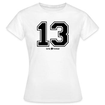 Numéro chanceux 13 - T-shirt Femme - blanc - Devant - AI Model Female 172 dark (172cm)
