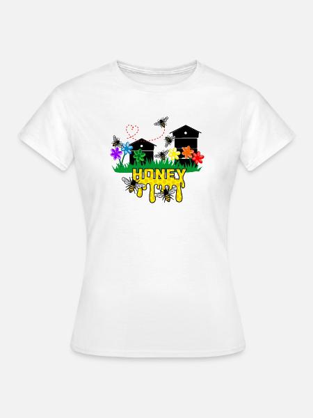 Honiggewächshäuser oder Bienenstöcke mit Bienen - Frauen T-Shirt - Weiß