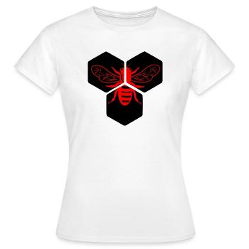 Honeybee on honeycomb - Women's T-Shirt - white - Front - AI Model Female 172 dark (172cm)