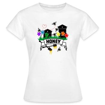 Honig Gewächshäuser Honig Banner - Frauen T-Shirt - Weiß - Vorne - AI Model Female 172 dark (172cm)