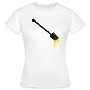 Honey spoon with honey - Women's T-Shirt - white - Front - AI Model Female 172 dark (172cm)