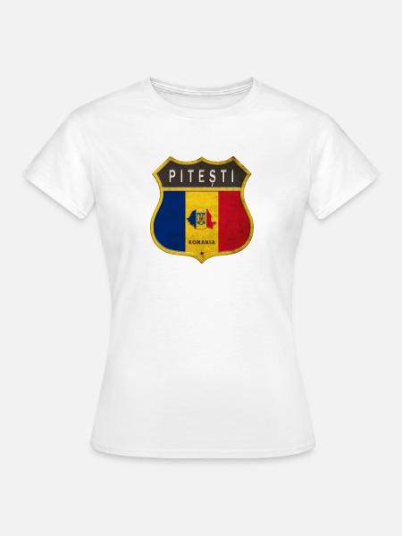 Pitești Rumänien Wappen Design - Frauen T-Shirt - Weiß