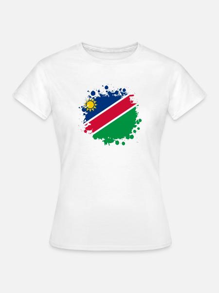 Namibia Flaggen Klecks Design - Frauen T-Shirt - Weiß