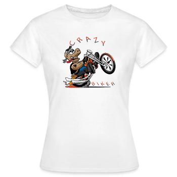 Wilder Hund Biker Cartoon - Frauen T-Shirt - Weiß - Vorne - AI Model Female 172 dark (172cm)