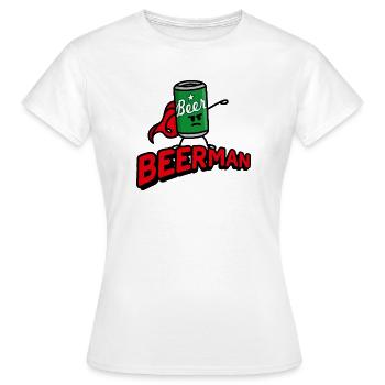 Drôle de beer man Super-héros Jeu de mots Fête des pères - T-shirt Femme - blanc - Devant - AI Model Female 172 dark (172cm)