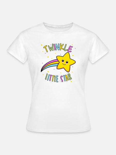 Funkelnder kleiner Stern Regenbogen - Frauen T-Shirt - Weiß