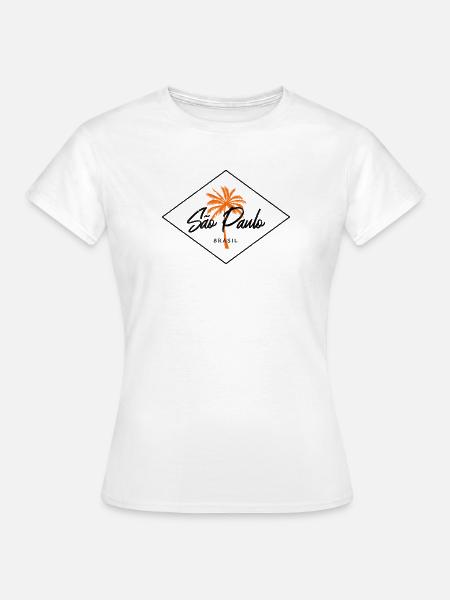 Orangene Palme São Paulo - Frauen T-Shirt - Weiß
