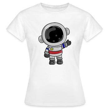 Astronaut Kosmos Spaceman Weltall - Frauen T-Shirt - Weiß - Vorne - AI Model Female 172 dark (172cm)