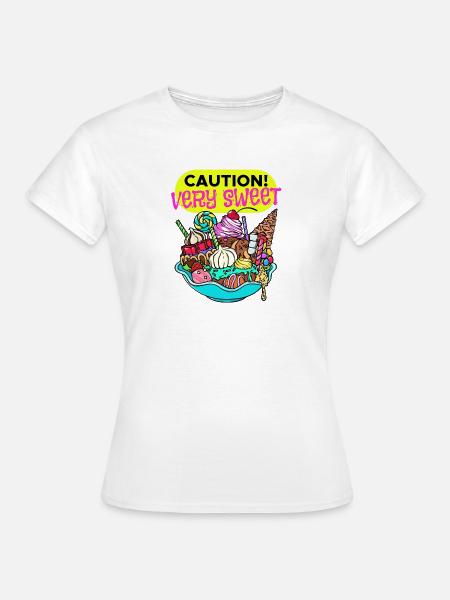 Cupcake Nachspeise Statement Naschen Süßigkeiten - Frauen T-Shirt - Weiß